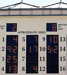 Tote Board am Hollywood Park Racetrack in Inglewood