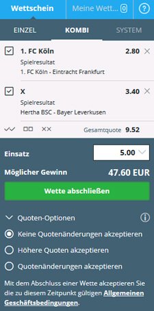 Sportingbet Wettschein