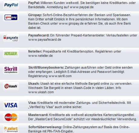 Mybet Zahlungsarten