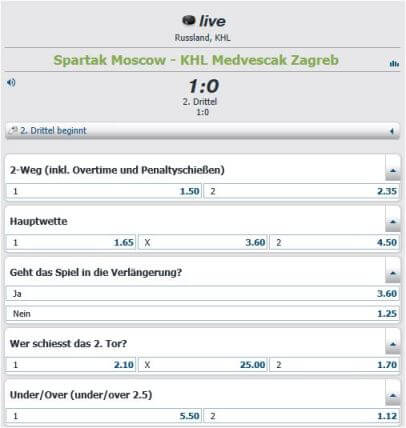 Bet-at-home Eishockey Live Wetten