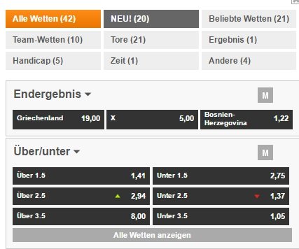 Expekt Spezialwetten bei Livewetten