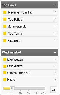 Interwetten Wettangebot - Übersicht der Unterkategorien