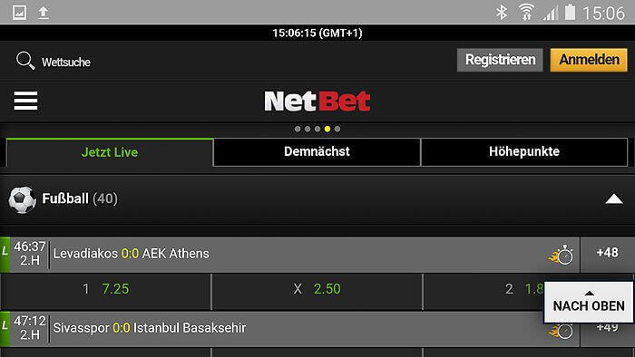 Screenshot Home Netbet