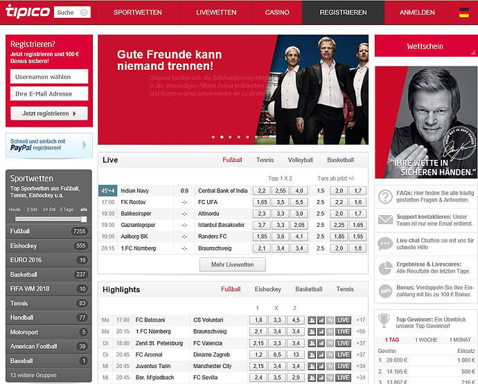 Tipico-Sportwettentest-Website