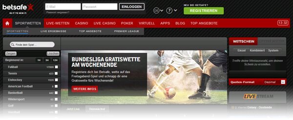 zum Betsafe Testbericht Betsafe Sportwetten