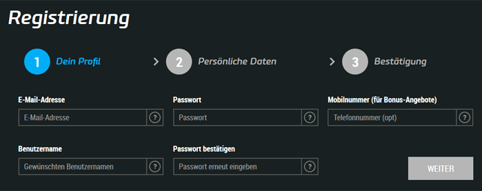 Ersteinzahlung Ersteinzahlung
