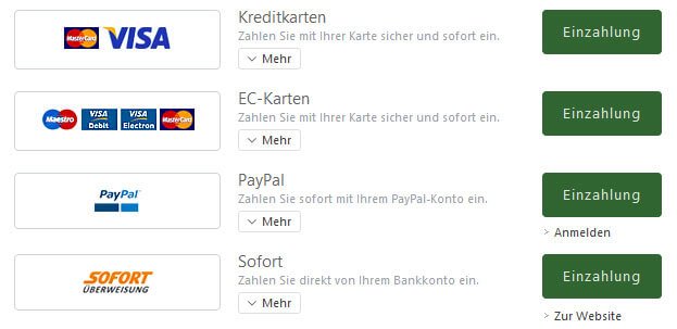 Betway Einzahlung