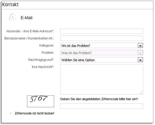 Tipico Kundendienst Onlineformular