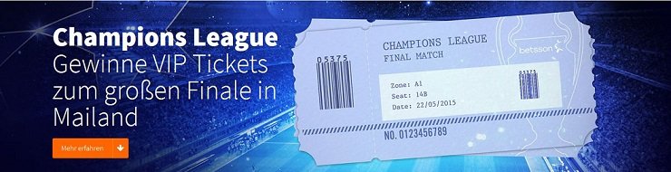 Betsson VIP Tickets für CL Finale