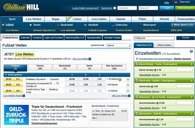 William Hill Website