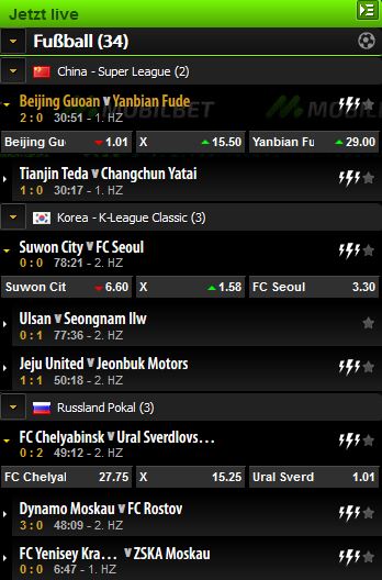 Mobilbet Livewetten mit Quoten im Sportwetten Test