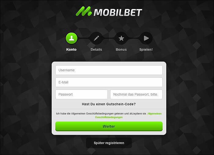 Mobilbet Registrierung