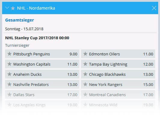 Sportingbet Wettangebot Eishockey