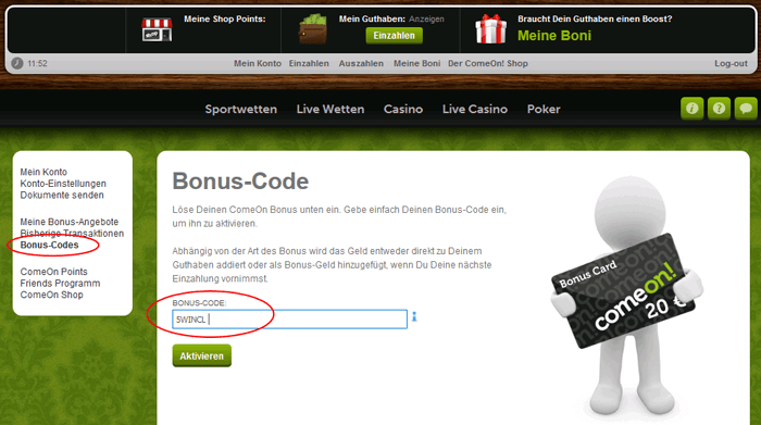 Www comeon com bonus code Www comeon com bonus code