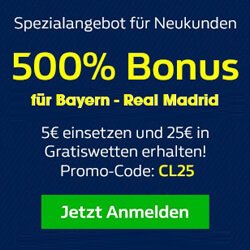 William Hill Neukundenangebot zu Bayern - Real