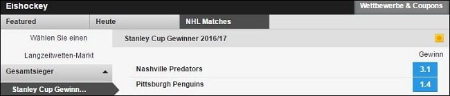 Betfair Eishockey Wettquoten