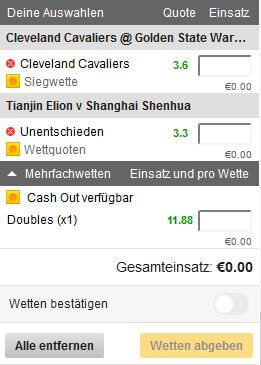 Betfair Wettschein