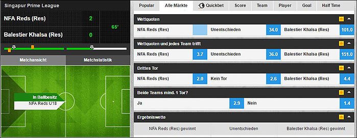 Betfair Live Wetten