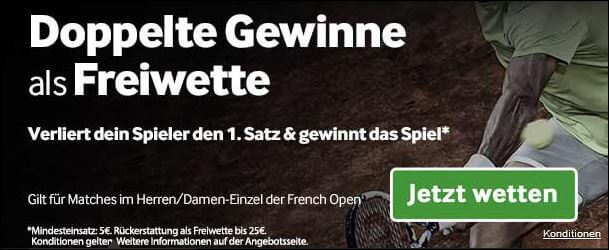 Betway French Open - Doppelte Gewinne