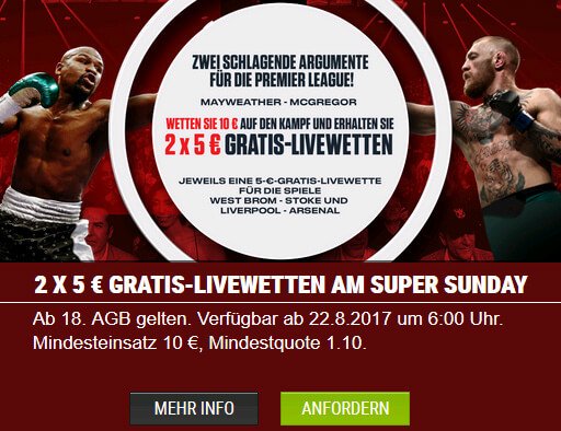 Gratis-Livewetten zu Mayweather - McGregor bei Ladbrokes