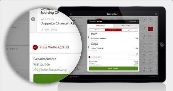 Betsafe Gratiswette aktivieren - Wettschein