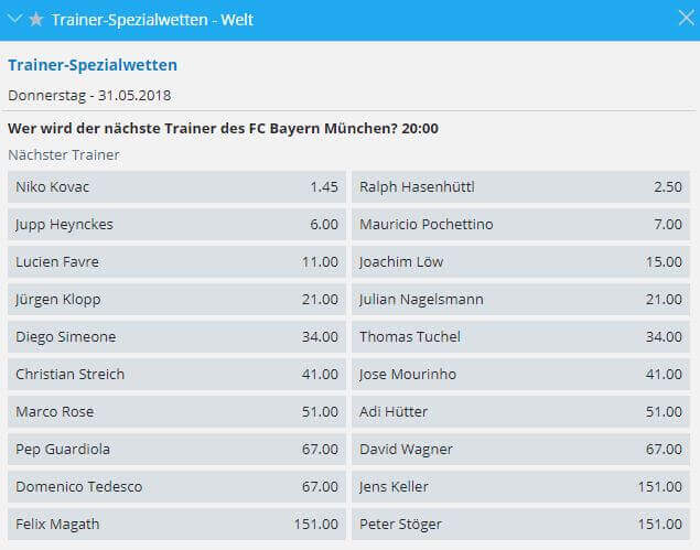 Bayern Trainer Wetten