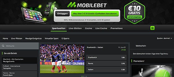 Mobilebet Wettseite Mobilebet Screenshot