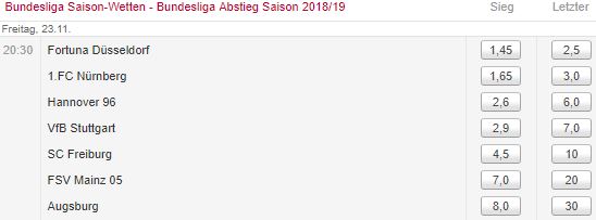 Abstieg Wetten Tipico
