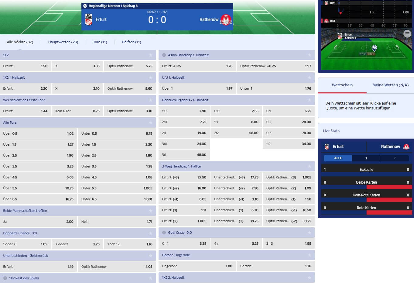 Sky Bet Wett Konfigurator