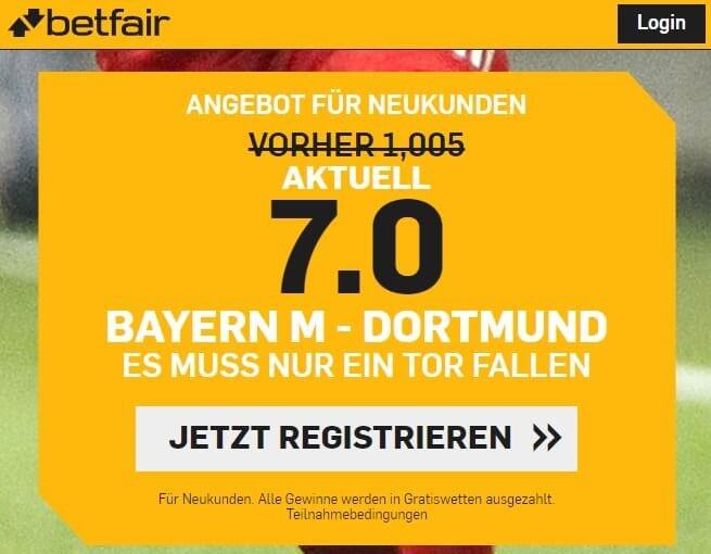 Betfair Aktion Bayern Dortmund