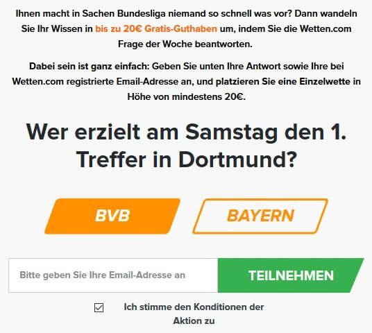 Wetten.com Gewinnspiel