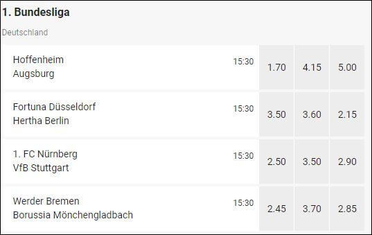 LeoVegas Wettquoten Bundesliga