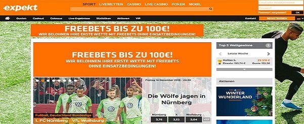 zum Expekt Testbericht Expekt Wettseite