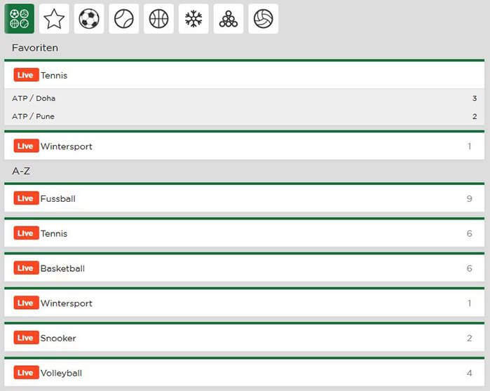 zu den Live Wetten von Mr. Green Liven Wetten Mr. Green