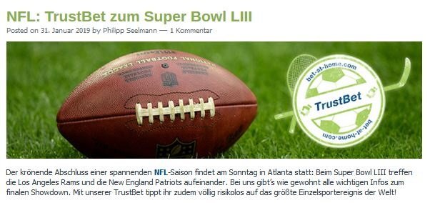 Super Bowl Bonus bei Bet-at-home Bet-at-Home Trust Bet Super Bowl