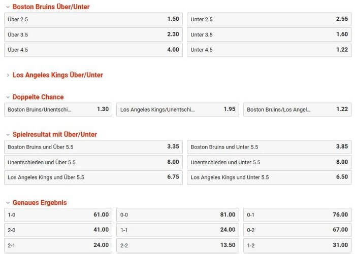 Betano Eishockey Wetten