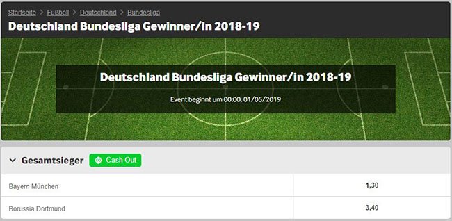 Bundesliga Langzeitwetten Quoten bei Betway