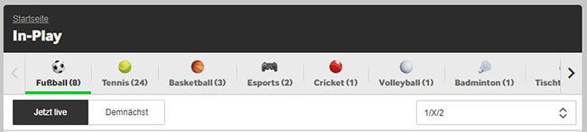 Betway Livewetten