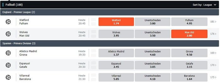 Betano Fussballwetten