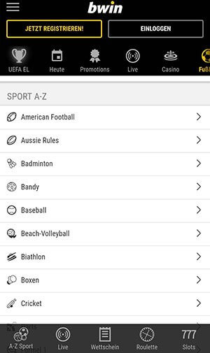Bwin Wettangebot