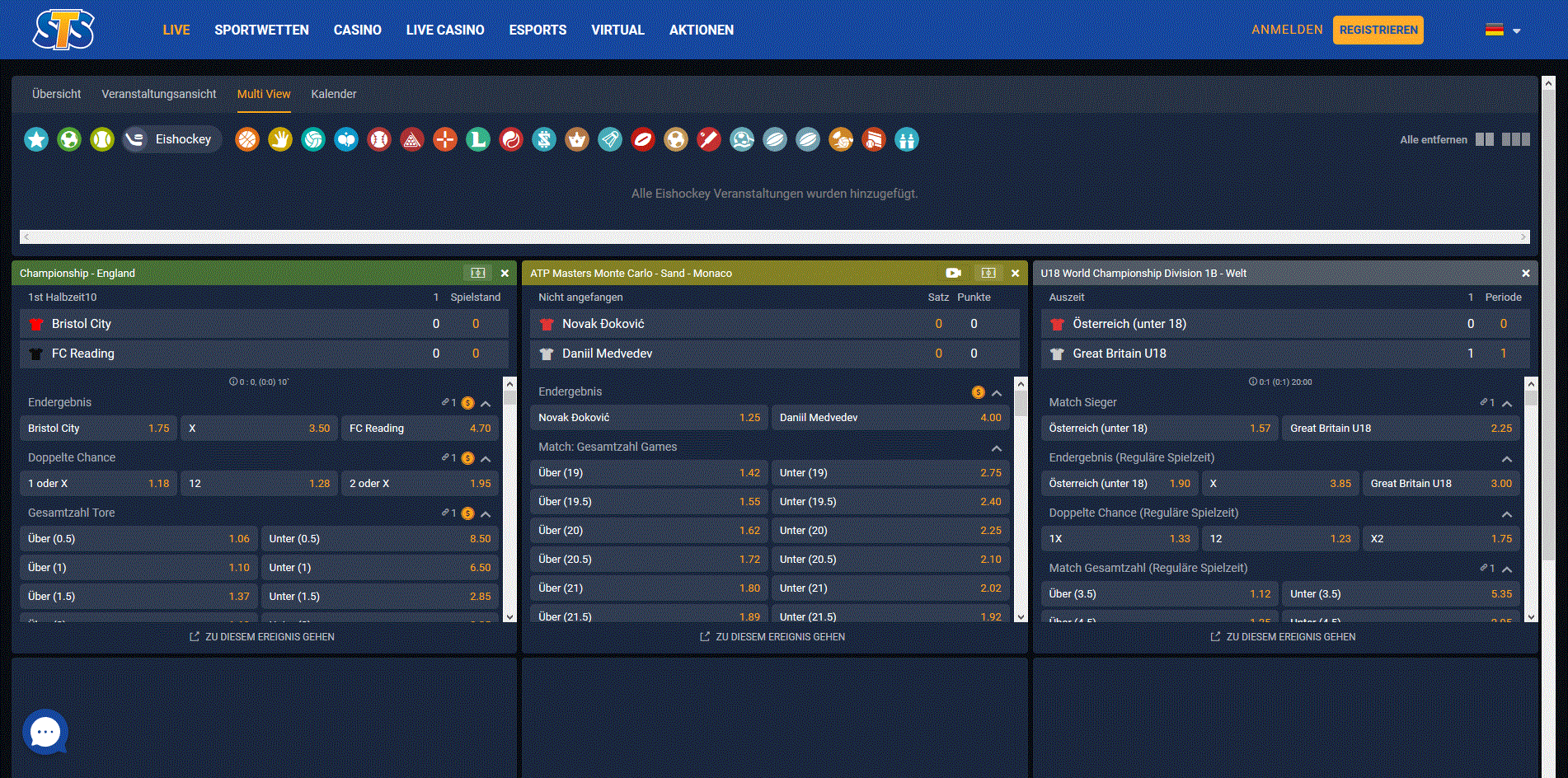 STSbet Live Wetten