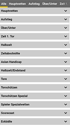 Interwetten Wettangebot