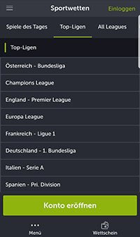ComeOn Wettangbeot Top-Ligen