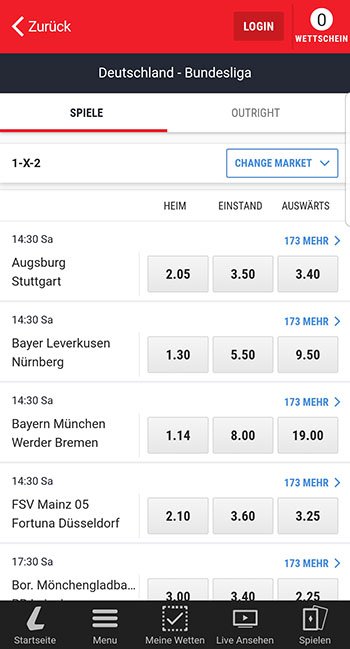 Ladbrokes Wettquoten Bundesliga