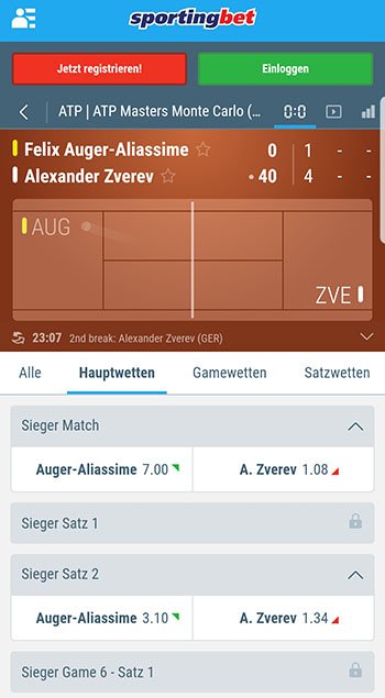 Sportingbet Livewetten