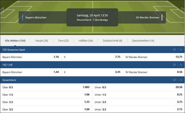 Sunmaker Spezialwetten Bundesliga