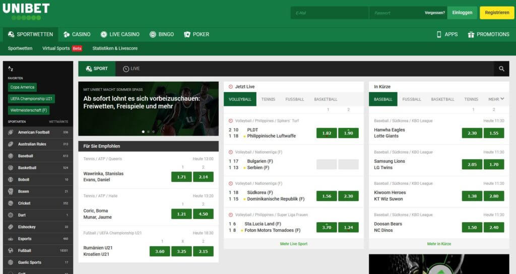 Unibet Website