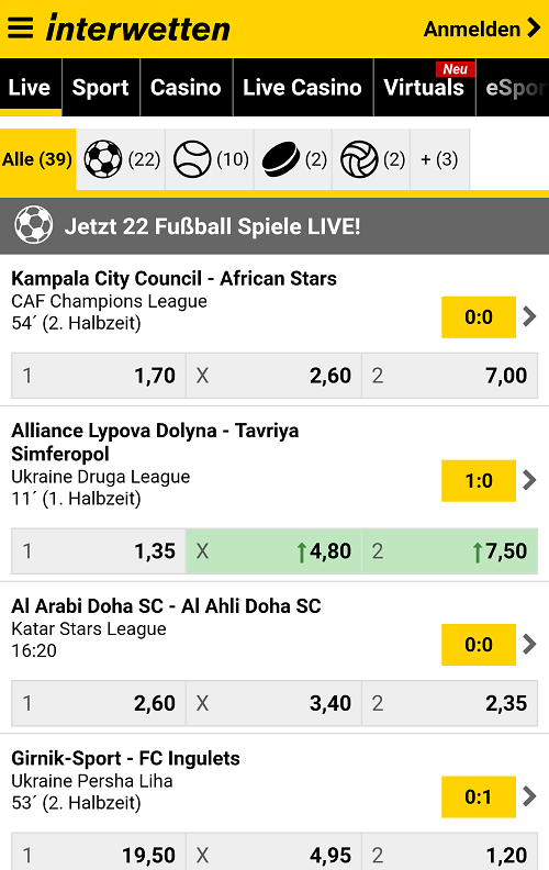 Interwetten Live Wetten Seite