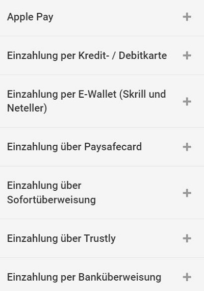 Sportwetten Zahlungsverkehr