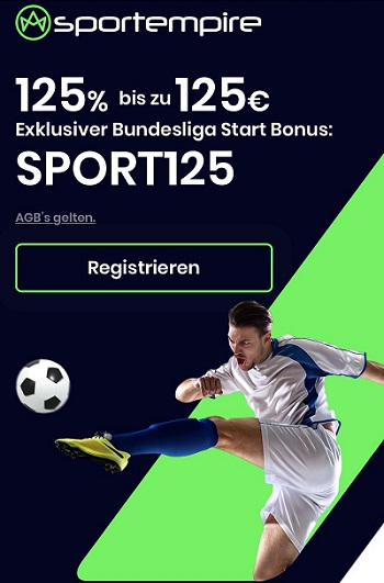 Sportempire Bonus - Bis zu 125 Euro Wettbonus für Neukunden | Alle Infos